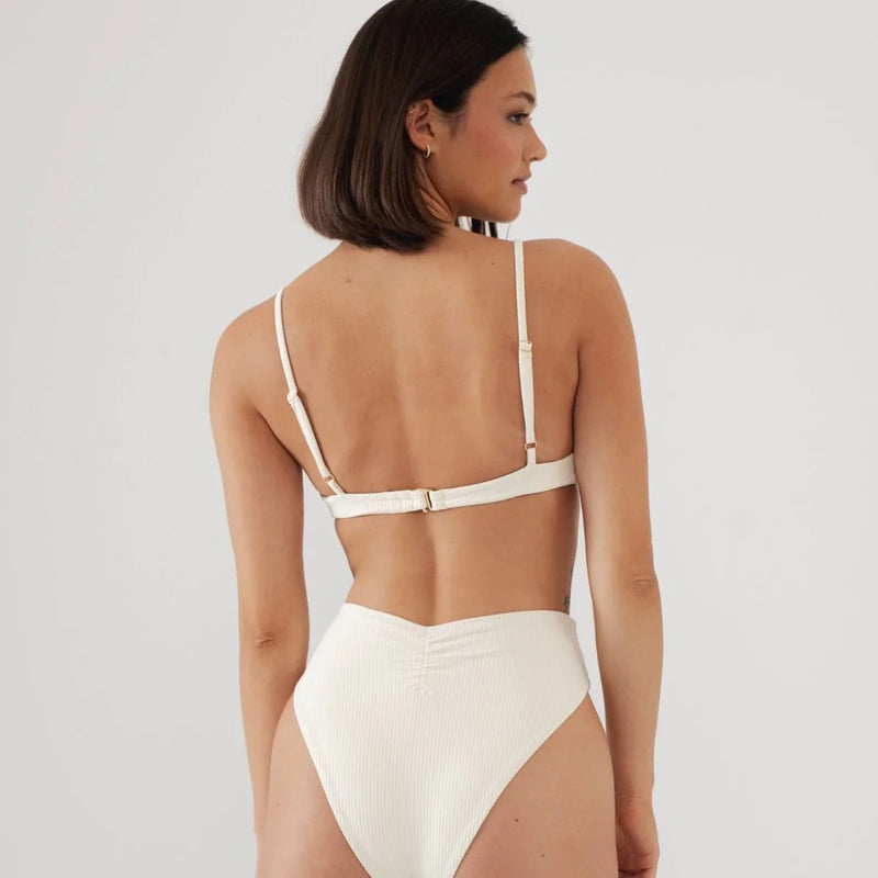 Dainty Bikini Top - Cream Rib