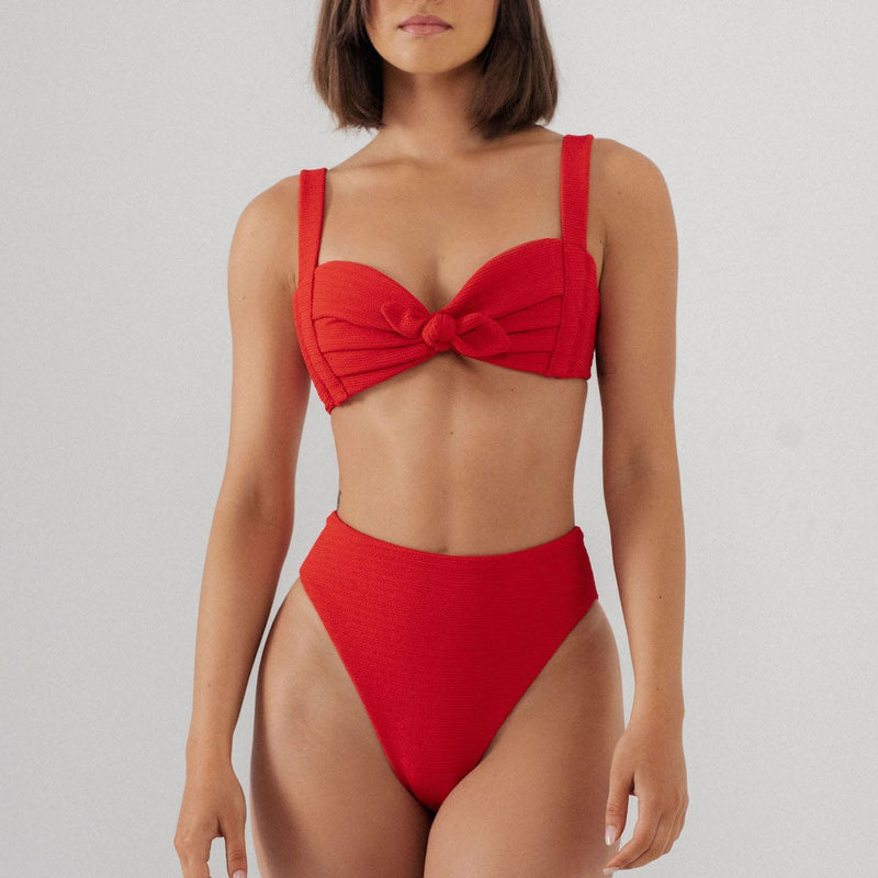 Micro Scunch Kayla Bikini Top - Crimson