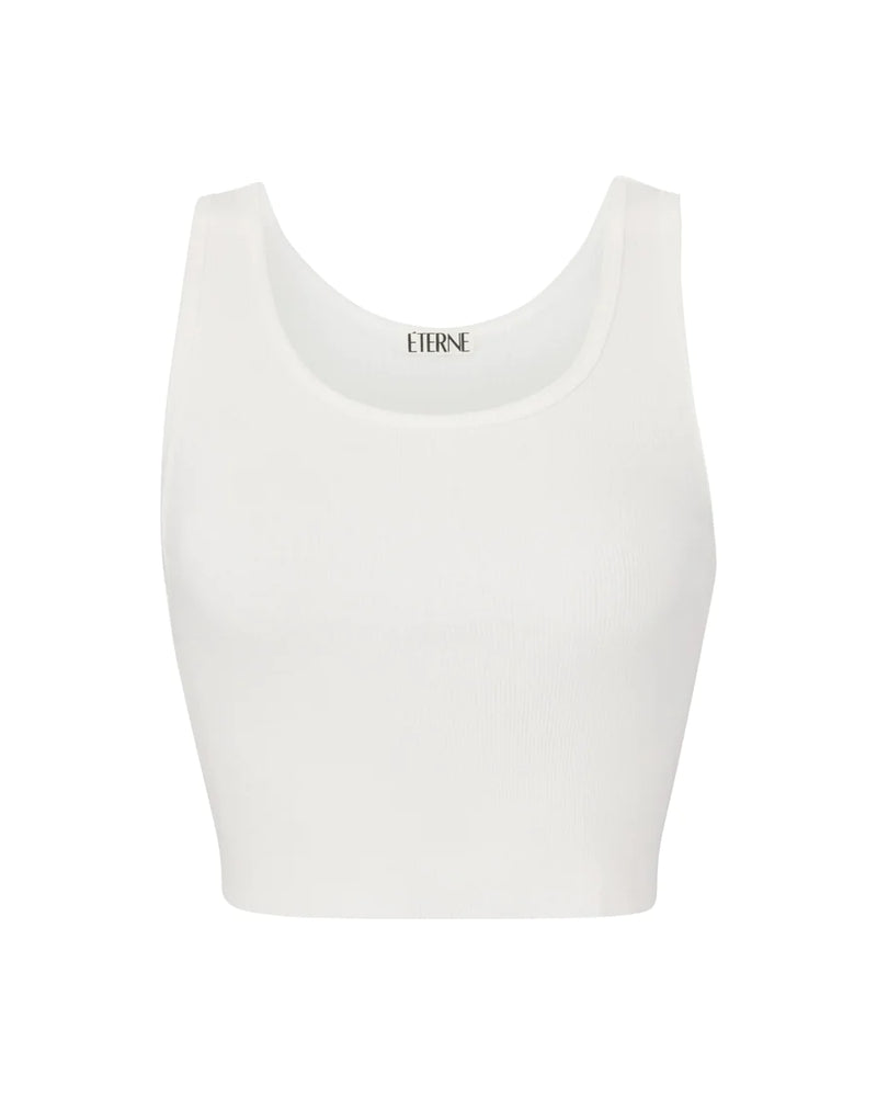 Cropped Scoop Neck Tank - Ivory