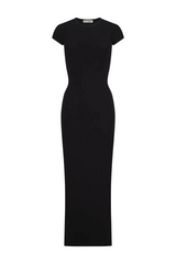 Cap Sleeve Maxi Dress - Black - BLVD
