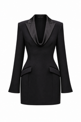 Marina Blazer Mini Dress - Black - BLVD