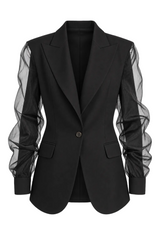 Case Ruffled Jacket - Black - BLVD