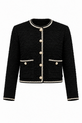 Anouk Button Front Jacket - Black