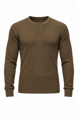 Hezekiah Classic Henley - Dark Olive - BLVD
