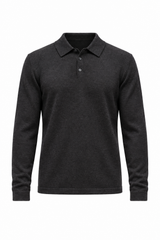 Reynolds Long Sleeve Polo - Dark Charcoal Melange - BLVD