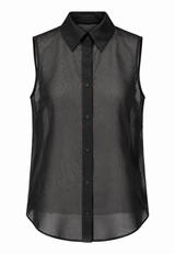 Royal Silk Blouse - Black - BLVD