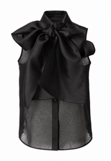 Royal Silk Blouse - Black - BLVD