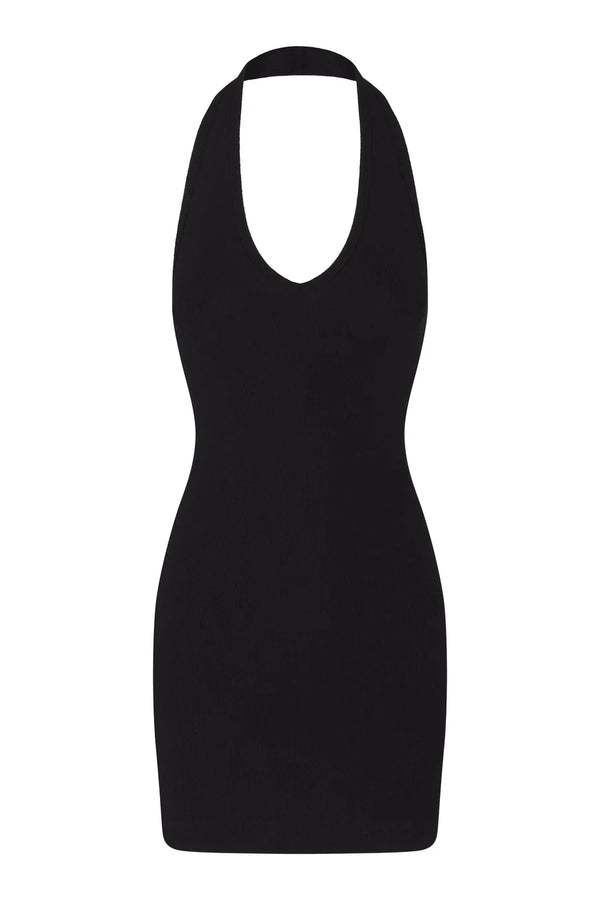 Halter Mini Dress - Black