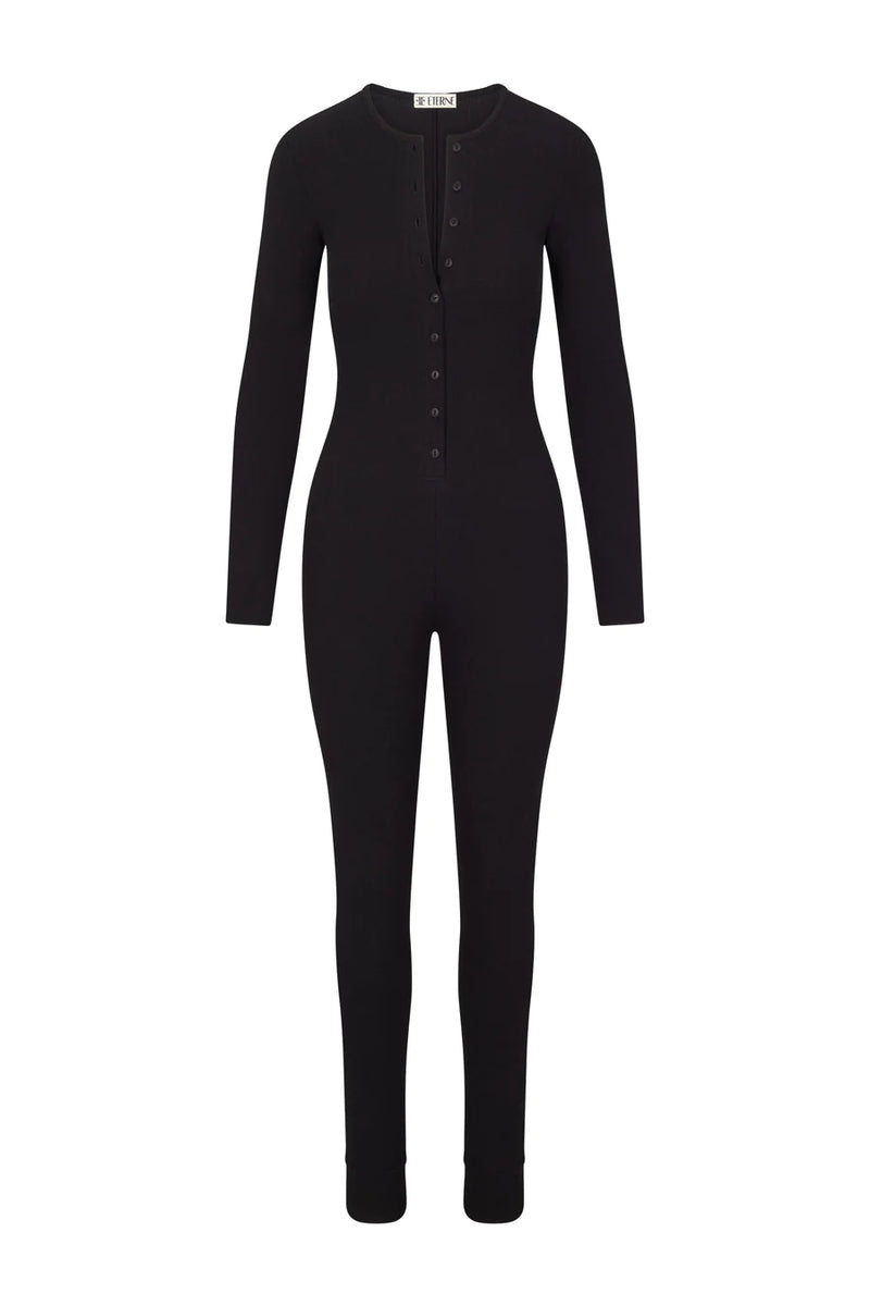 Henley Onesie - Black