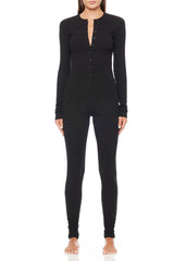 Henley Onesie - Black