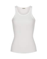 High Neck Fitted Tank - Cream