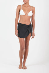 Knot Draped Mini Skirt - Black