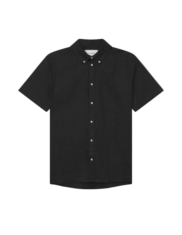 Konrad Linen SS Shirt - Black