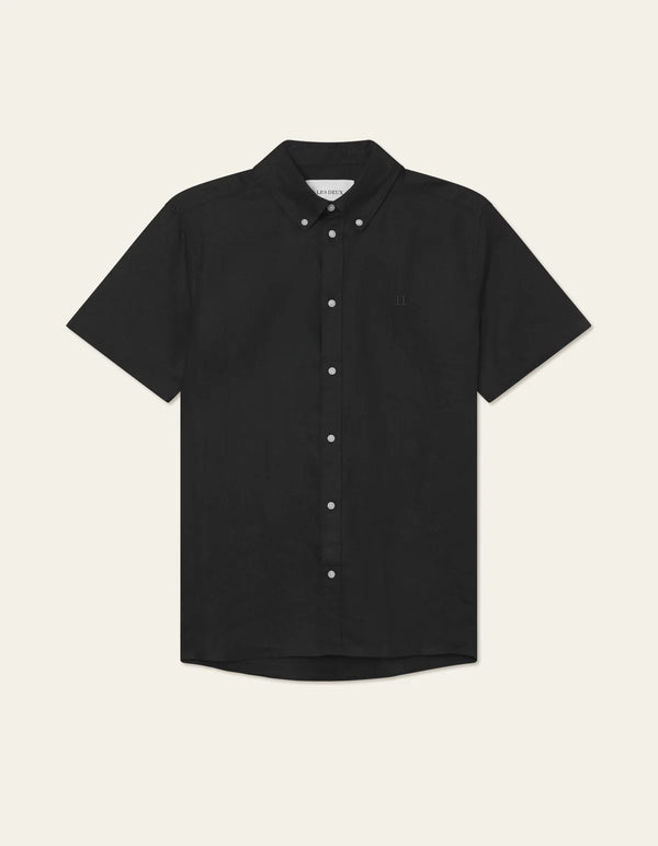 Konrad Linen SS Shirt - Black