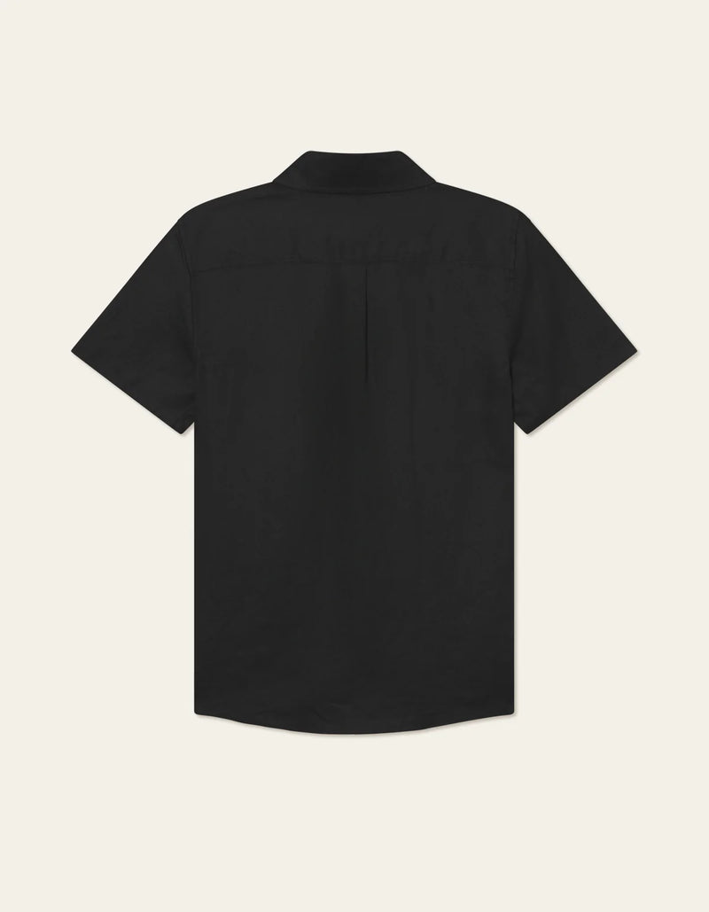 Konrad Linen SS Shirt - Black
