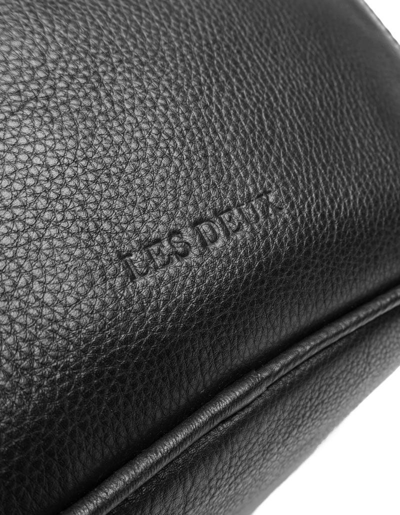 Leather Wash Bag - Black