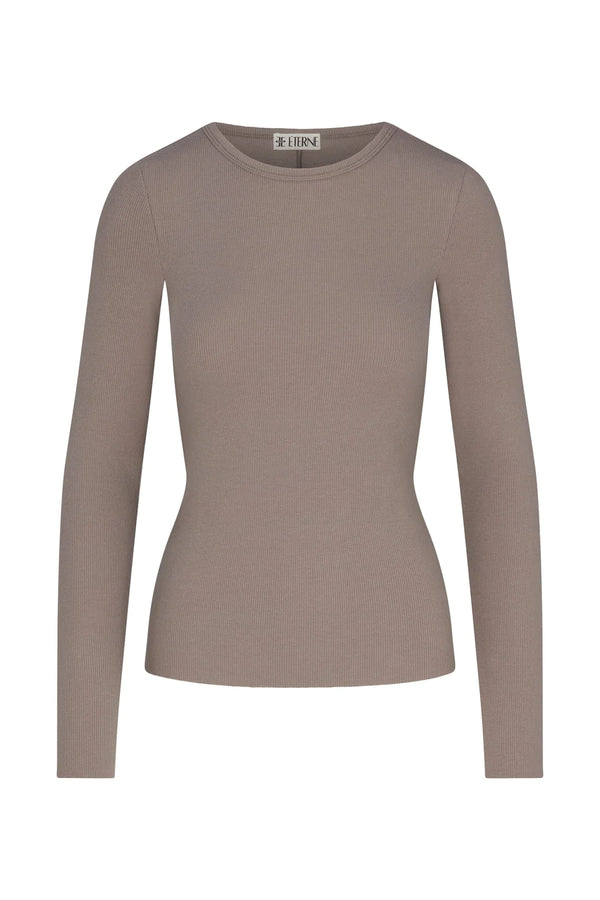Long Sleeve Fitted Top - Clay