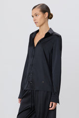 Constance Silk Top - Black