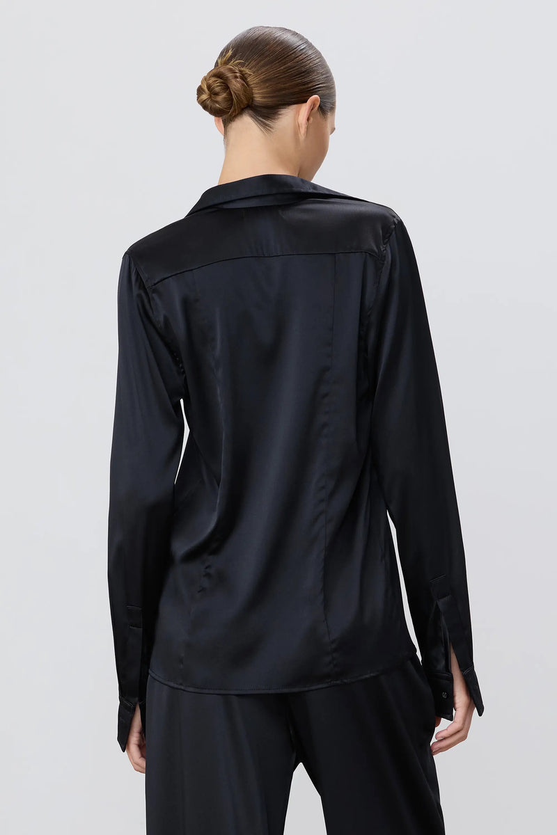 Constance Silk Top - Black