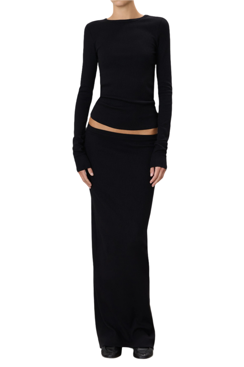 Emma Skirt - Black Rib