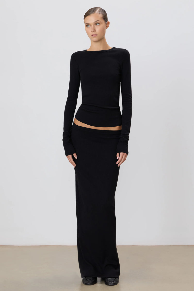 Emma Skirt - Black Rib
