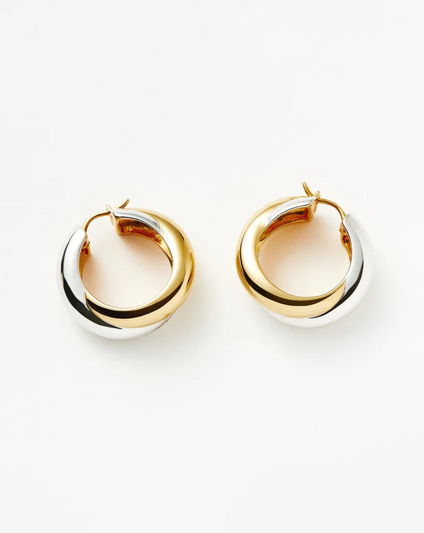 Lucy Williams Chunky Medium Entwine Hoop Earrings