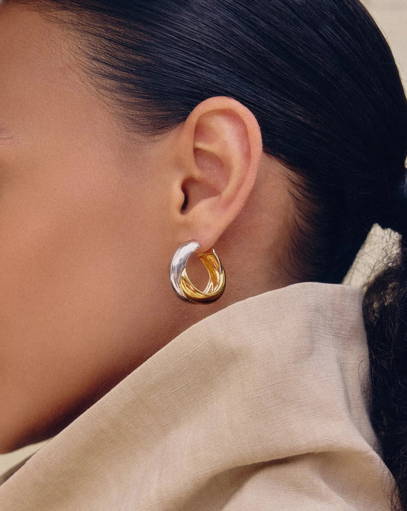 Lucy Williams Chunky Medium Entwine Hoop Earrings