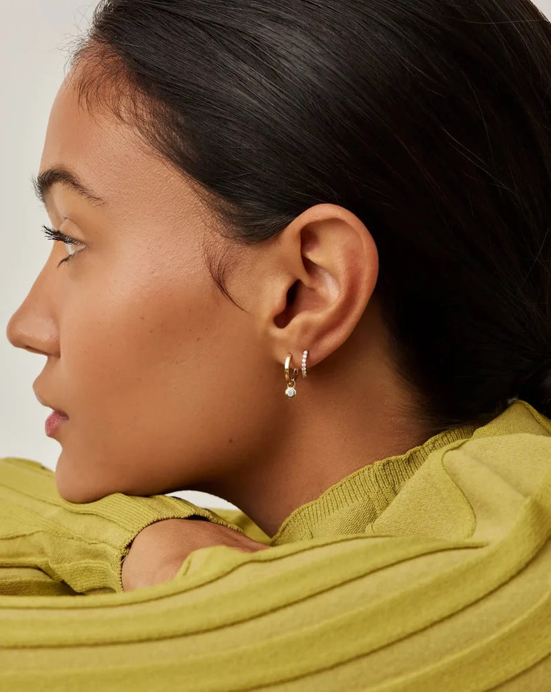 Lucy Williams Fine Diamond Drop Huggies