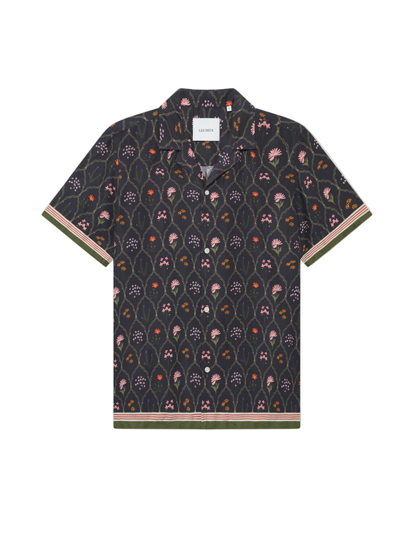 Lukas AOP Wild Flower SS Shirt - Dark Navy