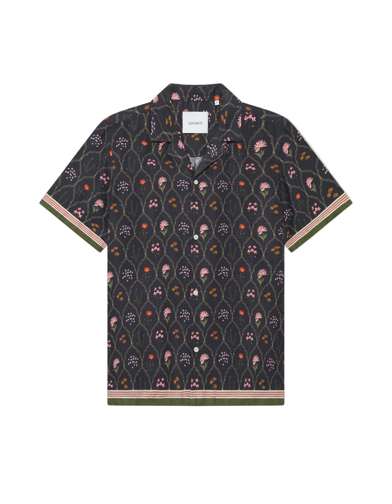 Lukas AOP Wild Flower SS Shirt - Dark Navy