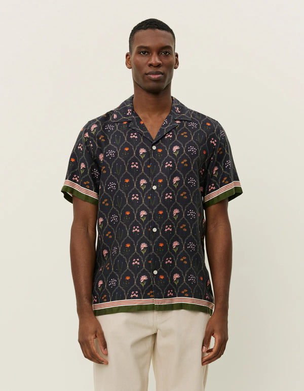 Lukas AOP Wild Flower SS Shirt - Dark Navy