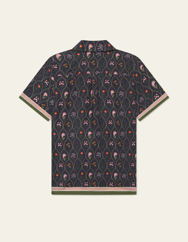 Lukas AOP Wild Flower SS Shirt - Dark Navy