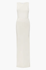 Magnolia Side Slit Gown - Vanilla