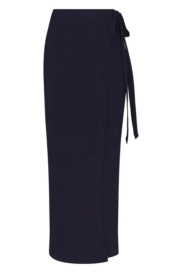 Wrap Tie Maxi Skirt - Marine