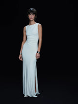 Magnolia Side Slit Gown - Vanilla
