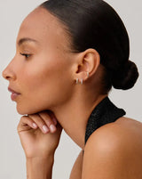 Molten Snow Fine Diamond Double Hoop Earrings