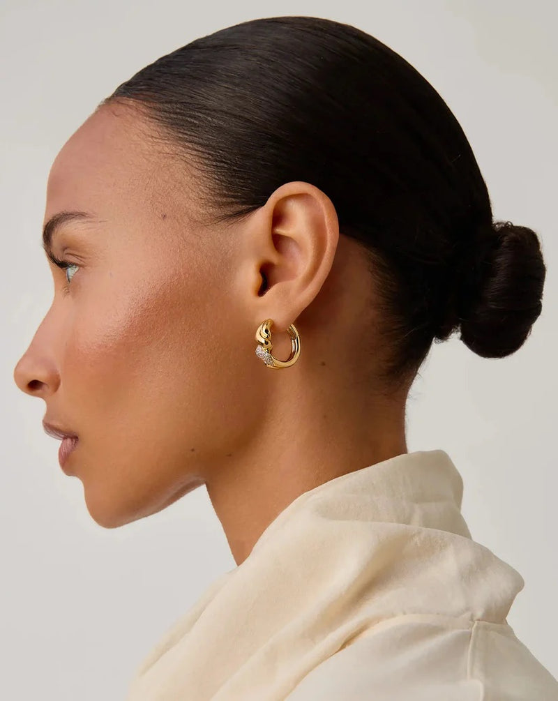 Molten Snow Twisted Small Hoop Earrings