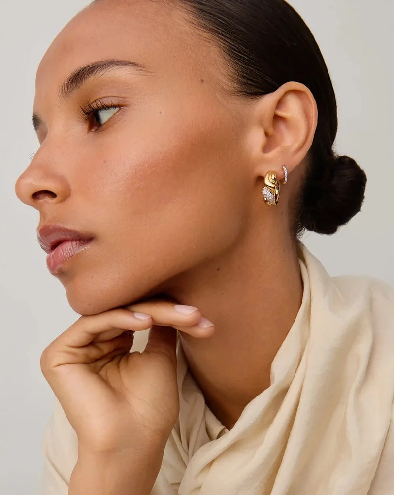 Molten Snow Twisted Small Hoop Earrings