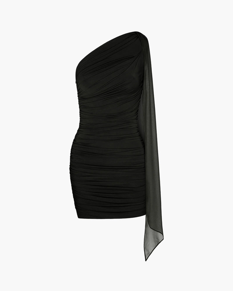 one shoulder black chiffon dress Tie – Viscose Jersey & Silk the silhouette flatters with Celebrating the bride one Size:Customize Size Gela Wesh Britta gown
