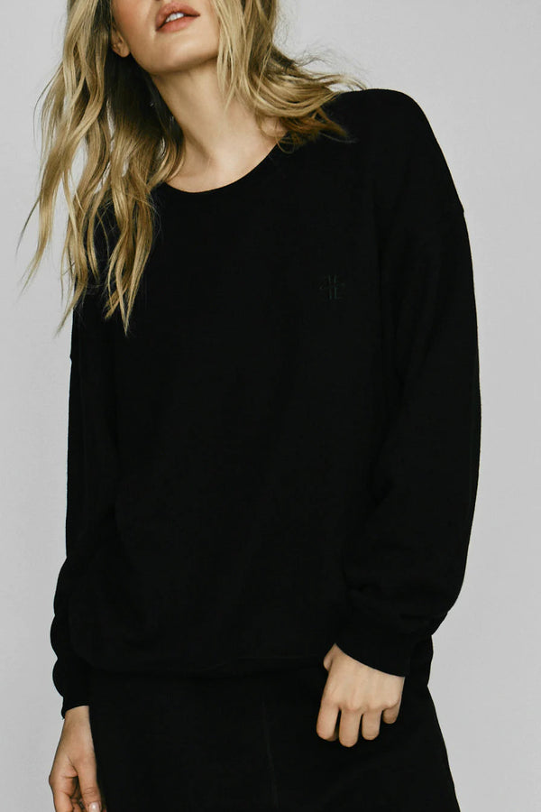 Oversized Crewneck Sweatshirt - Black