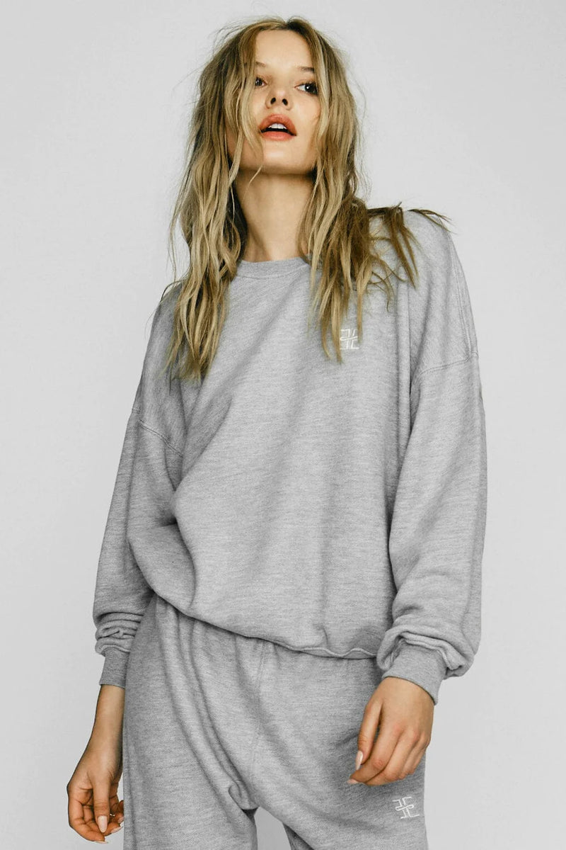 Oversized Crewneck Sweatshirt - Heather Grey