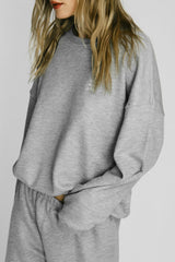 Oversized Crewneck Sweatshirt - Heather Grey