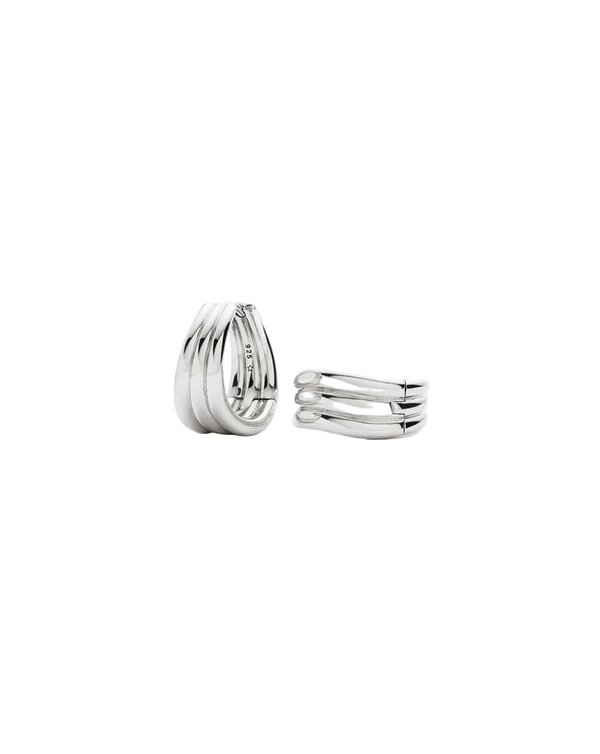 Savi Triple Ridge Hoop Earrings