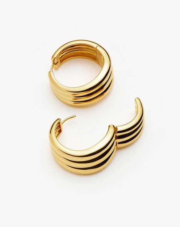 Savi Triple Ridge Large Hoop Earrings