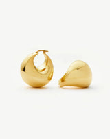 Sculptural Chubby Dome Medium Hoop Earrings