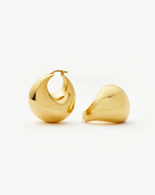 Sculptural Chubby Dome Medium Hoop Earrings