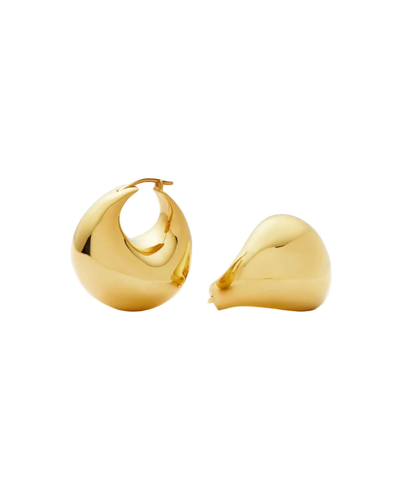 Sculptural Chubby Dome Medium Hoop Earrings