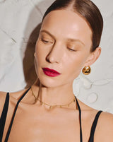 Sculptural Chubby Dome Medium Hoop Earrings