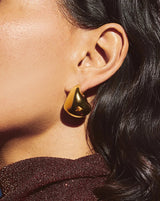 Sculptural Chubby Dome Medium Hoop Earrings