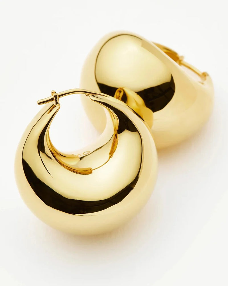Sculptural Chubby Dome Medium Hoop Earrings